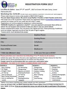 2017 becoming an Outdoors-Woman New Brunswick Registration Form