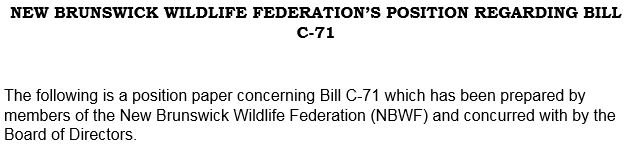 NBWF Bill C-71